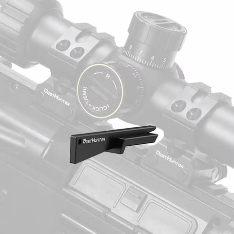 Rifle Scope Level Wedge Set For Quick, Precise Mounting positioned on riflescope with CNC aluminum leveler visible
