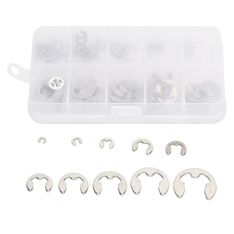 120 Piece E Clip Set In Stainless Steel External Retaining Rings Circlips From 1.5mm To 10mm With Smooth No Burr Edges