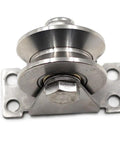 Stainless Steel 2 Inch Sliding Gate V Groove Roller Bearings Pulley Wheels With Bracket For Track Rail System Heavy Duty Gates