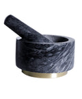 Granite Mortar And Pestle Set With Gold Metal Base 2 Cup Capacity For Making Fresh Guacamole Salsa Pesto And Spices Herb Crusher