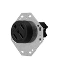Hella Tough Octagon Electrical Outlet Four Prong Power Receptacle With Heavy Duty Steel Housing, close-up view of outlet.