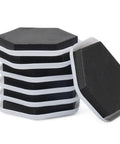 Total Game Changer 20 Pack Heavy Duty Furniture Sliders For Smooth Carpet Moves stacked hexagon pads with black top and white edges.