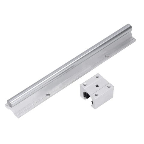 Heavy Duty Linear Rail Guide Kit With Steel Motion Shaft And Slide Block For CNC Robotics, 300mm Length, 2 Pack, Pro Grade, High Precision, Low Noise, Durable, Smooth Linear Motion For Automation Projects. 300mm rail and slide block