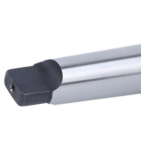 MT3 APU16 Integrated Drill Chuck For Milling Machines With Flat Tail High Speed Steel Tool Holder For Easy Rock Solid Clamping In Your Shop Replacement Accessory, black flat-tail HSS chuck close-up