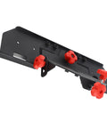 Premium 45 Degree Tile Chamfering Jig For 115 And 125 Angle Grinders showing black metal base with red clamps for precise tile edge trimming.
