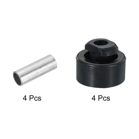 Tough As Nails 1.6X1.2 Inch Rubber Mounting Feet And Anti Vibration Pads 4 Pack With Iron Tubes displayed, black rubber and metal components.