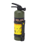 Green Mini Fire Extinguisher Scale Accessory for RC Cars Axial SCX10 WPL MN Series detailed view with instruction label