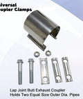 2.5 Inch ID Exhaust Band Clamp Lap Joint Butt Clamps Beefy Heavy Duty T304 Stainless Steel With M10 Bolts Rust Resistant
