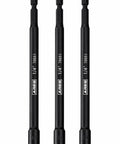 Magnetic Impact Nut Driver Bit Set Three Piece 1/4 Inch Hex Shank Six Inch Length Each Heavy Duty Nut Setters