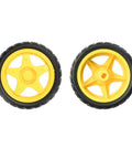 Yellow smart car wheels from Dual H-Bridge L298N Motor Drive Controller Board For Arduino DIY RC Car And Robotics Dope Kit