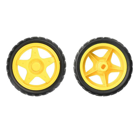 Yellow smart car wheels from Dual H-Bridge L298N Motor Drive Controller Board For Arduino DIY RC Car And Robotics Dope Kit