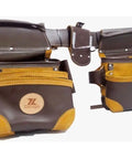 Heavy Duty Leather Framer Tool Bag Set In Coffee Brown Built For Pros With Reinforced Seams And Pro Grade Organization