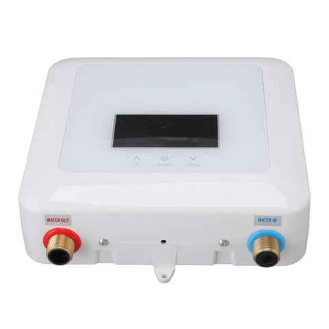 Zero Chill Instant Heat Mini Tankless Water Heater With A Sharp Digital Panel And Handy Remote That Pushes Hard 5500 Watts For Sinks And Small Spots Plug And Play Setup.