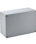 Hella Tough Aluminum Junction Box Featuring IP66 Waterproof Seal And Reliable Heat Dissipation For Demanding Outdoor Cable Runs And Installations in grey finish.