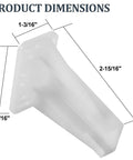 Durable Plastic Drawer Side Track Brackets 5/16 Inch By 7/8 Inch White Two Pack product dimensions illustration