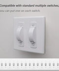 Childproof Light Switch Plate Covers 2 Pack White Safe Home Shield To Stop Little Ones And Curious Adults From Accidentally Flipping The Switch Easy Install Toggle Switch Shields on dual toggle switches.