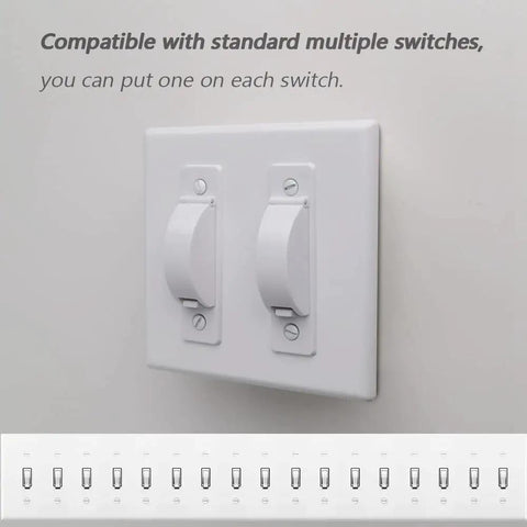 Childproof Light Switch Plate Covers 2 Pack White Safe Home Shield To Stop Little Ones And Curious Adults From Accidentally Flipping The Switch Easy Install Toggle Switch Shields on dual toggle switches.