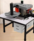 Double Glue Pro Grade Edge Bander for Woodworking on desktop, portable curve and straight edge banding tool visible.