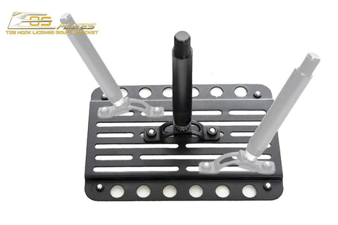 Nissan 370Z Front Bumper Tow Hook Plate Relocator Mount For 2009 2012 Non Nismo, EOS Plate Version 1, top view multiple holes