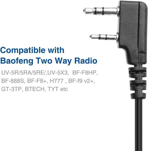 Two Way Radio Speaker Microphone With Rotatable Clip, 3ft Cable, Dual 3.5mm Earphone Jack And 2.5mm Mic Jack, plug detail