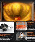 Diagram of Filament Dryer Box For 3D Printers With Auto Humidity Control showing dual circulation fan and PTC heater, heating up to 70°C.