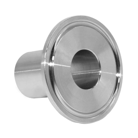 Stainless steel Beduan 1.5 inch tri-clamp to 1/2 inch NPT female sanitary fitting, ferrule OD 50.5 mm, front view.