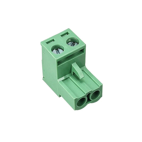 2 Pin 5.08mm Angle PCB Screw Terminal Block Quick Release For Easy Wire Landing Snap Together Design With Durable PA66 Housing, green