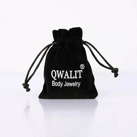 Black Qwalit Body Jewelry drawstring bag for Threadless Piercing Tapers Set Go To For Changing And Insertion Tools 16G 18G 20G Titanium Pins