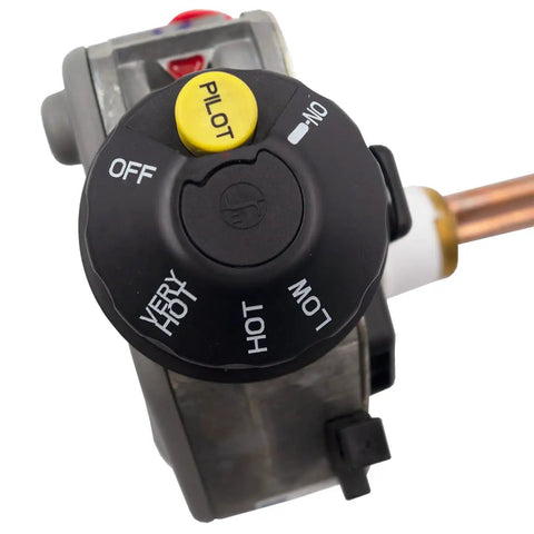 Close-up of Water Heater Gas Control Thermostat NG Natural Gas Replacement Part DIY Friendly with AP16313 Pilot Adapter