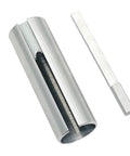 Aluminum split bushing sleeve for crankshaft adapter, taper to 1 inch, front view.