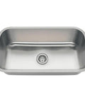 Undermount Stainless Steel 32-1/4 In Single Bowl Kitchen Sink With Deep Basin Brushed Satin Finish 18-Gauge Construction Noise Reduction