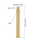 150 Grain Brass Archery Arrow Inserts 0.244 Inch Diameter with dimensions and thread size M4 view