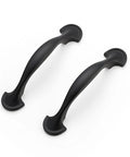 Two pieces from 30 Pack Solid 3 Inch Rounded Foot Arch Kitchen Cabinet Handles Matte Black Finish Curved Drawer Pulls