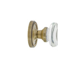 Rope Rosette Door Knob Set With Round Clear Crystal Glass Knobs Privacy Lock Ideal For Bathrooms And Bedrooms Two And Three Quarters Backset