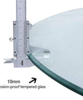 Close-up of 10mm thickness explosion-proof tempered glass for Slick Tempered Glass Lazy Susan Turntable.