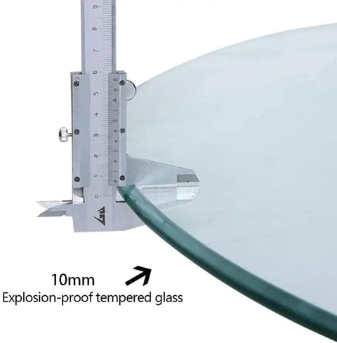 Close-up of 10mm thickness explosion-proof tempered glass for Slick Tempered Glass Lazy Susan Turntable.