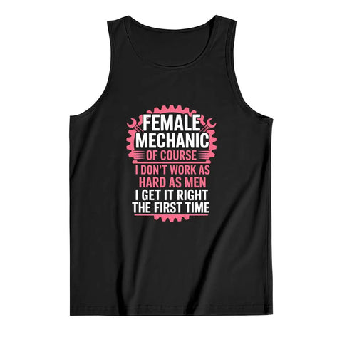 Straight Up Cotton Muscle Tank Top For Guys, Lightweight Sleeveless gym undershirt with humorous mechanic graphic design.