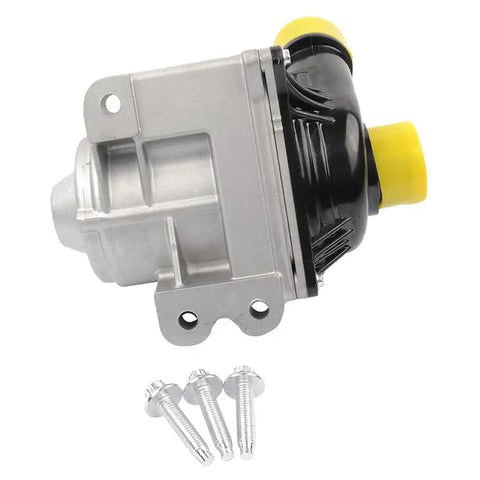 BMW Replacement Electric Engine Water Pump With Bolts For 3.0L I6 Engines Fits BMW E60 to Z4, showing water pump and bolts.