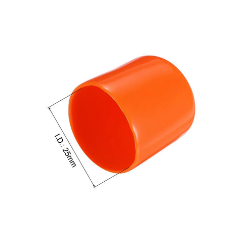 Durable 25mm Inner Diameter Rubber End Caps Set of 10 Round Vinyl End Cap Covers for Screw Threads and Pipe Ends Orange
