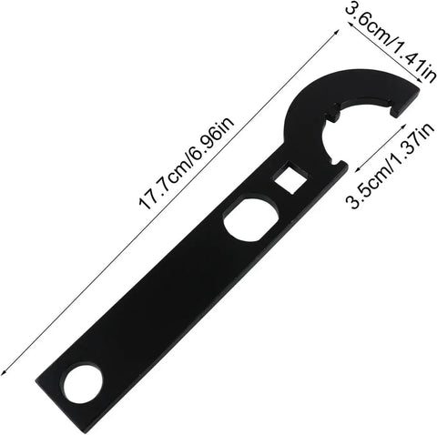 Beefy Carbon Steel Spanner With Collet Chuck For 38 To 42 Millimeter Round Nuts Three Eighths Inch Drive Castle DIN 1804 Tool