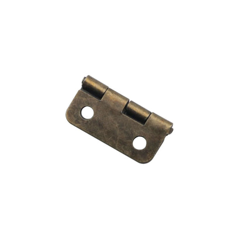 Mini Vintage Hinges Set With Screws, 20 Piece Bronze Pocket Flush Hinges visible in 18x16 mm size, ideal for small woodworking projects.