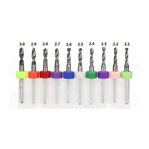 Top Notch 2.3mm PCB Drill Bit Set for Precision Circuit Board Drilling, Tungsten Carbide Micro Drill Bits in various sizes.
