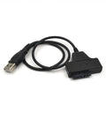 USB 2.0 Slimline SATA CD DVD Drive Adapter Cable 7 Plus 6 Pin For Laptop Testing And Data Transfer No Power Required Plug And Play Boot From External Drive Compatible With Any Slimline SATA Optical Drive cable with USB plug and 7+6 pin SATA connector