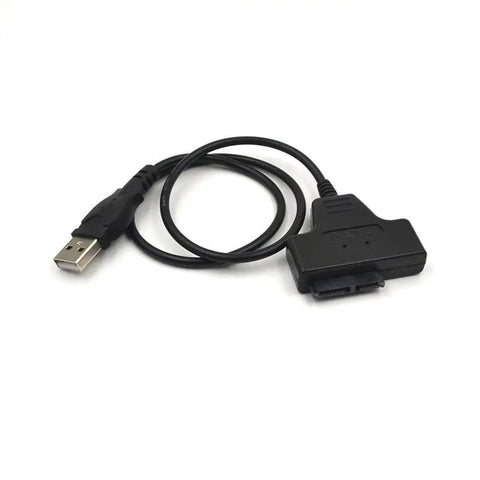 USB 2.0 Slimline SATA CD DVD Drive Adapter Cable 7 Plus 6 Pin For Laptop Testing And Data Transfer No Power Required Plug And Play Boot From External Drive Compatible With Any Slimline SATA Optical Drive cable with USB plug and 7+6 pin SATA connector