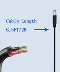 6.5ft adapter cord for 26.5V Charger For Cordless Vacuum H016 HA016 Power Supply Replacement shown with wire detail and connector.