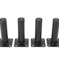 Four Pack Adjustable Iron Furniture Legs In Black Lacquer Finish With Rust Proof Coating For Coffee Tables Cabinets Desks Sofas And Shelves