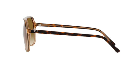 Side view of Unisex Aviator Style Sunglasses With Crystal Lenses Non Polarized Havana On Transparent Brown With Clear Gradient Size 56