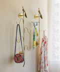 Knockout Brass Peacock Wall Hook S Shaped Coat And Hat Rack Fly Entryway Or Bedroom Setup Hella Durable Dual Mount No Drill Adhesive Option with accessories.