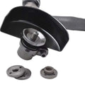 High Output Pneumatic Angle Grinder With Long Reach Extension Air Powered Cutting And Polishing Rig showing handle and quick connect fittings.
