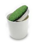 Metal Base Golf Hole Cups For Home Putting Practice with realistic lawn look and standard size for indoor outdoor use.